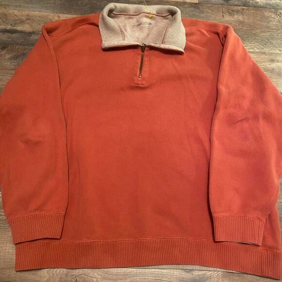 Mens pendleton quarter zip orange peach classy quarter zip pullover - Picture 1 of 7